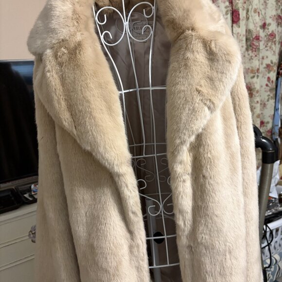 Donna Salyers Champagne Faux Fox Coat sz XL - Picture 3 of 16